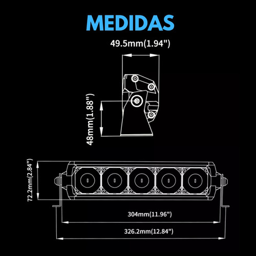 Barra Led Aurora D6 Ultra Spot Doble Color 12 Pul Atv Can Am