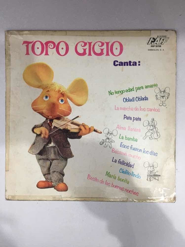 Lp Topo Gigio. Discos Raff. 1969.