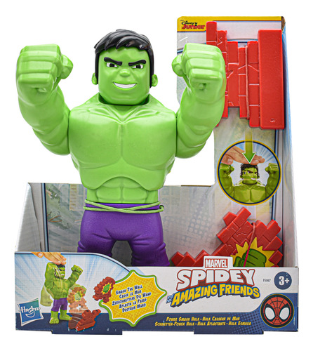 Marvel Spidey Hulk Aplastante Figura Con Expresion Hasbro