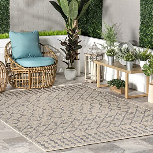 Alfombra Moderna De Trellis Reina Interior/exterior, 5x...