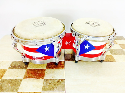 Bongo Profesional Cuero Puerto Rico / Estuche Llave Incluido