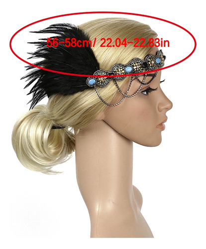Diadema Con Plumas Y Cuentas De Colores Que Decora Una Cabez