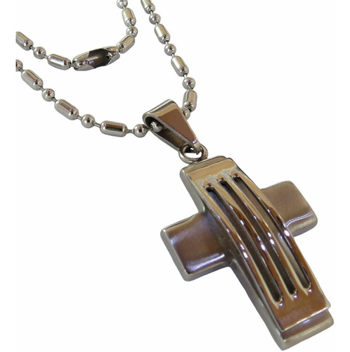 Colar Masculino Crucifixo - Cruz Aço Inoxidável/corrente N01
