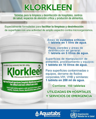 Imagen 2 de 2 de Klorkleen Aquatabs