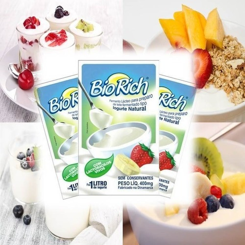 Fermento  Bio Rich® Original Lácteo 3 Sachês Para Iogurte