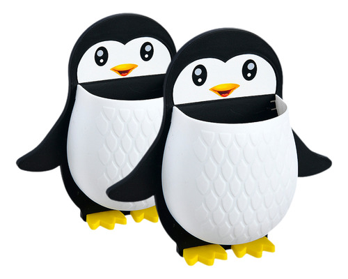 Soporte Adhesivo Para Bolígrafos Con Forma De Pingüino, 2 Un