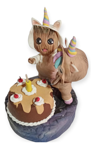 Adorno Para Torta Vela Groot Verde Musgo Groot