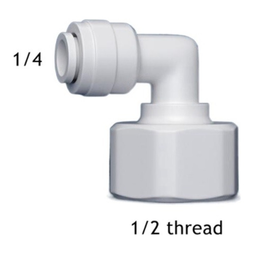 Codo Conector Hembra 1/2 X 1/4 Qc Purificador Osmosis