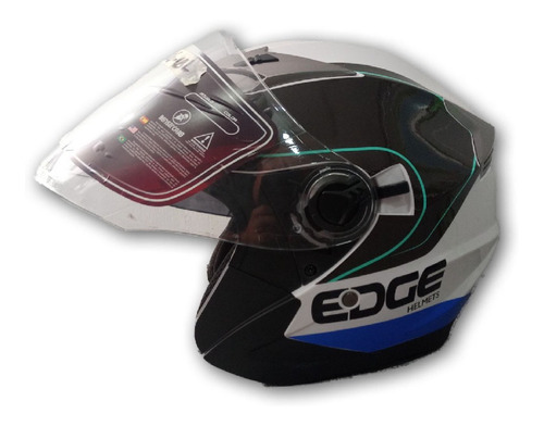 Casco Edge Jaguar Lux Semi Integral Doble Visor Talla L Moto