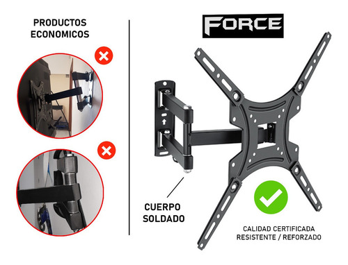 Soporte Force L74-443 de pared para TV/Monitor de 27" a 55" negro