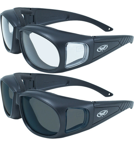 Set De 2 Gafas Para Motociclista Global Vision Acolchadas