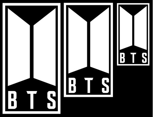 Sticker Vinil Bts Logo White Set 3 Piezas $135 Mikegamesmx