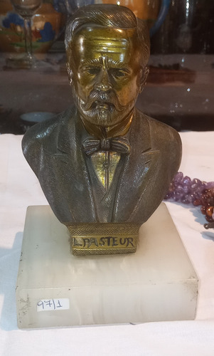 Antiguo Busto Figura De Bronce Con Base Marmol Impecable N97 (Usado)