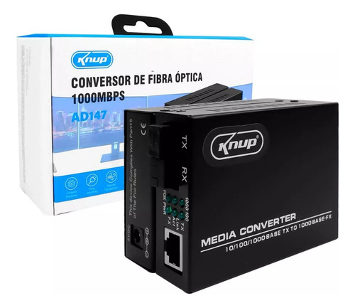 Par Conversor Mídia Fibra Óptica A+b Gigabit 1000 Mbps Rj45