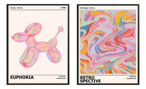 Set 2 Piezas Poster Nostalgia Groovy Serie Estudio 45x30