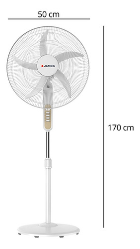 Ventilador de pie James VP 20 blanco, 500 mm de diámetro 220 V