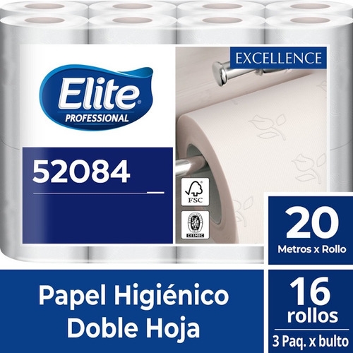 Papel Higiénico Hd Extra Blanco Excellence 20 Mt X 16 Rollos