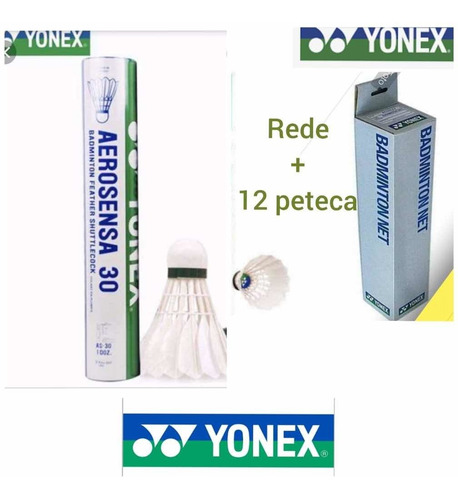 Peteca + Rede Badminton Yonex Nova Com Nfe E Garantia