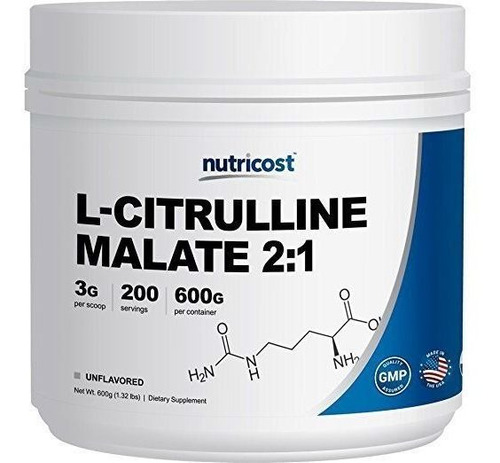Nutricost L-citrulina Malato (2:1) En Polvo (600 Gramos)