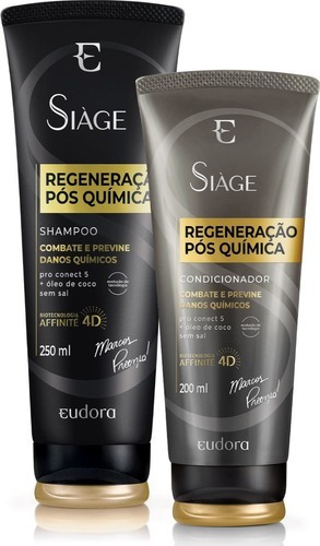  Eudora Siàge Regeneração Pós Química Sham 250ml + Cond 200ml