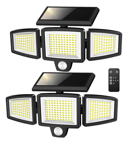 Luces Solares Al Aire Libre, 210 Led 2500lm Luces Senso...