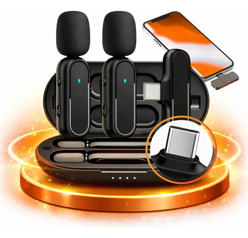 Microfone Lapela Sem Fio Maxnova Tipo C Cancelamento Ruído USB-C