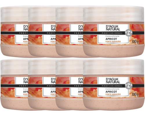  8 Cremes Esfoliante Forte Abrasão Apricot 300g Dágua Natural