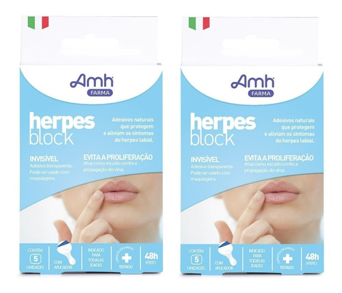 Kit 2 Herpes Block Adesivos Para Herpes Labial 100% Natural