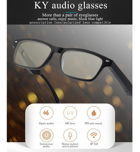 Gafas De Audio Inteligentes Inalámbricamente Bt Gafas De Mús