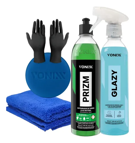 Kit Vonixx Limpeza de Vidros Glazy Redutor de Risco 500ml