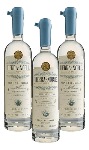 Pack De 3 Tequila Bco.100% Tierra Noble 750ml