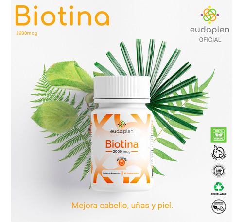 Eudaplen Kit X2 Biotina 2000mcg Cabello Uñas Piel X90c