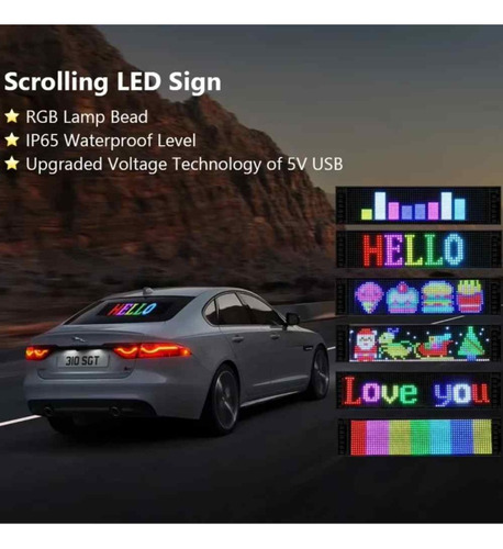 Letrero Led Flexible Plus Programable Auto Tienda 90x19 Cm