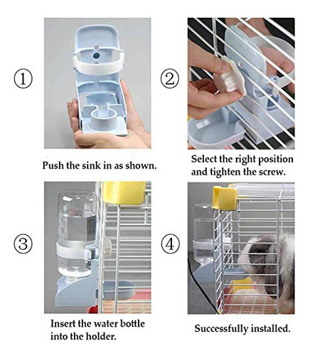 Botella De Agua Para Conejos Kathson, Fuente De Agua Colgant