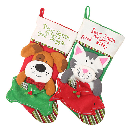 2 Unidades De Lindas Meias De Natal Para Cães E Meninas
