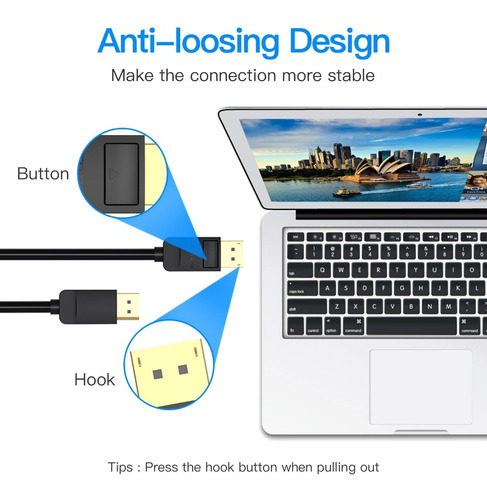 Cable Display Port Vention Video 4k Full Hd 1080p 1m 10 Pzas