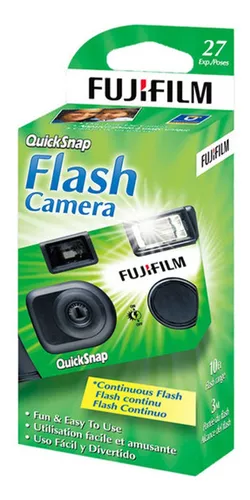 Cámara desechable Fujifilm QuickSnap Flash 400 negra/verde