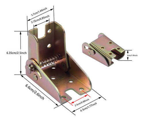 2x Autocatirios Para La Mesa De Bloqueo De Color Galvanizado