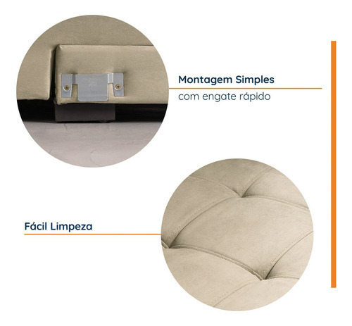 Sofá Cama Palmeira 3 Lugares Retrátil Reclinável 2,00m