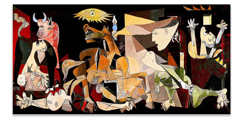 Cuadro Canvas Guernica Colorizado Picasso 45x100 M Y C