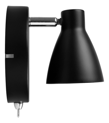 Lampara De Pared Para Recamara Minimalista 1 Foco 50w Gu10 Estructura Negro