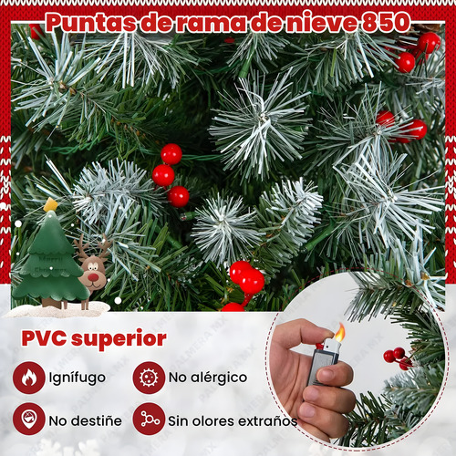 Árbol Navidad Artificial Nevado 2.1m Pino Nevado 1000 Ramas