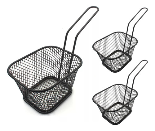 X3 Mini Cesta Para Servir Papas Fritas Nuggets Canasto10x8x6