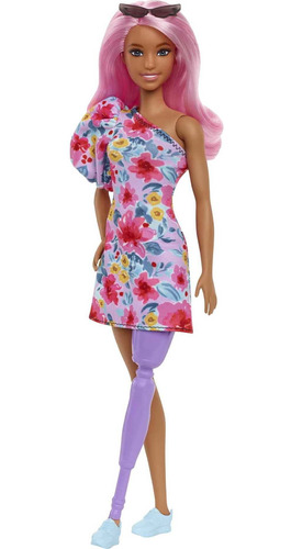 Muñeca Barbie Fashionistas #189 Cabello Rosado Prótesis