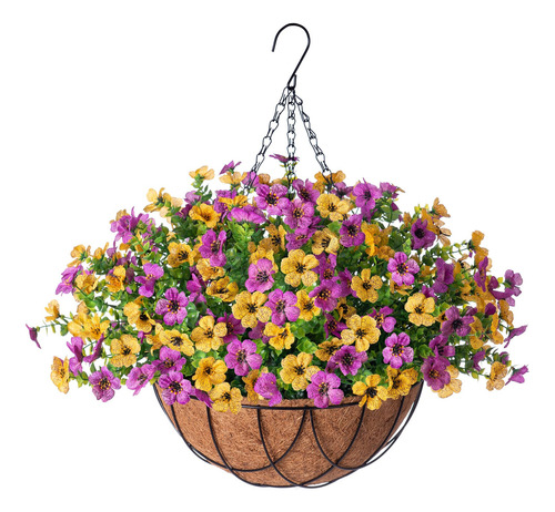 Cestas Colgantes De Flores Artificiales Para Decoración De J