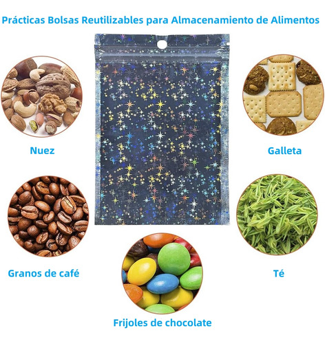 100 Bolsas De Plástico Tornasol Holográficas Reutilizables Plateado Bolsas De Plastico Boutique