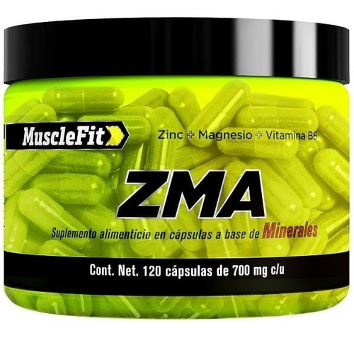 Vitaminas Musclefit Zma 120 Capsulas Zinc Magnesio Vit B6 Sabor Sin Sabor