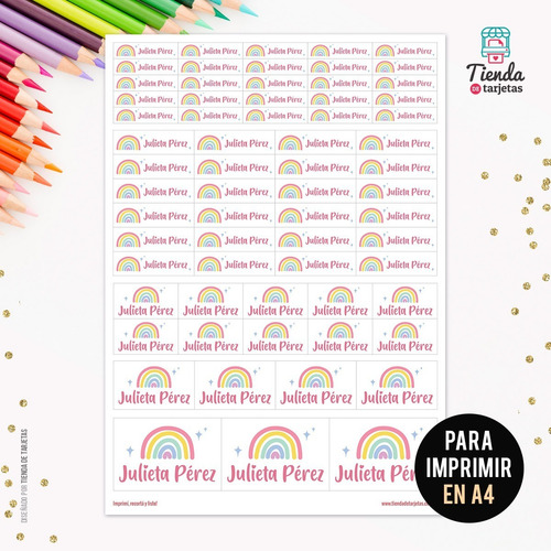 Diseño De Etiquetas Escolares Imprimibles Personalizadas