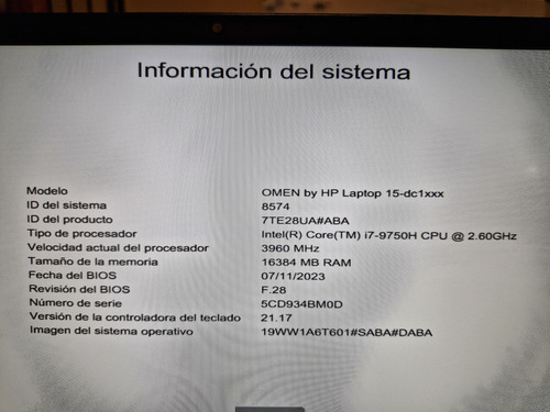 Notebook Gamer Hp Omen/16gb/685gb Ssd/i7 + Emulador Switch Negro (Usado)