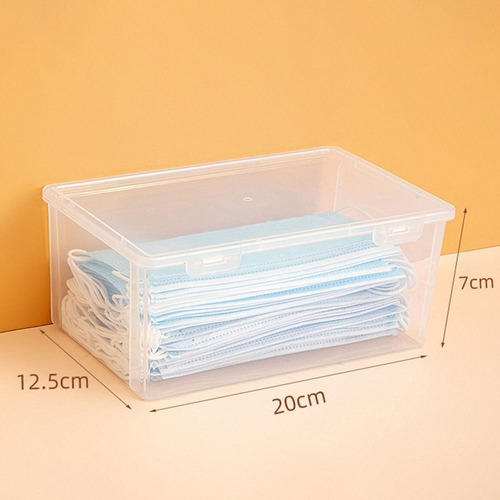 Caja De Almacenamiento De Mascarillas De Plástico Transparen
